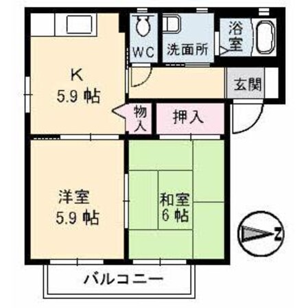 シャーメゾン西岐波　Ｄ棟の物件間取画像